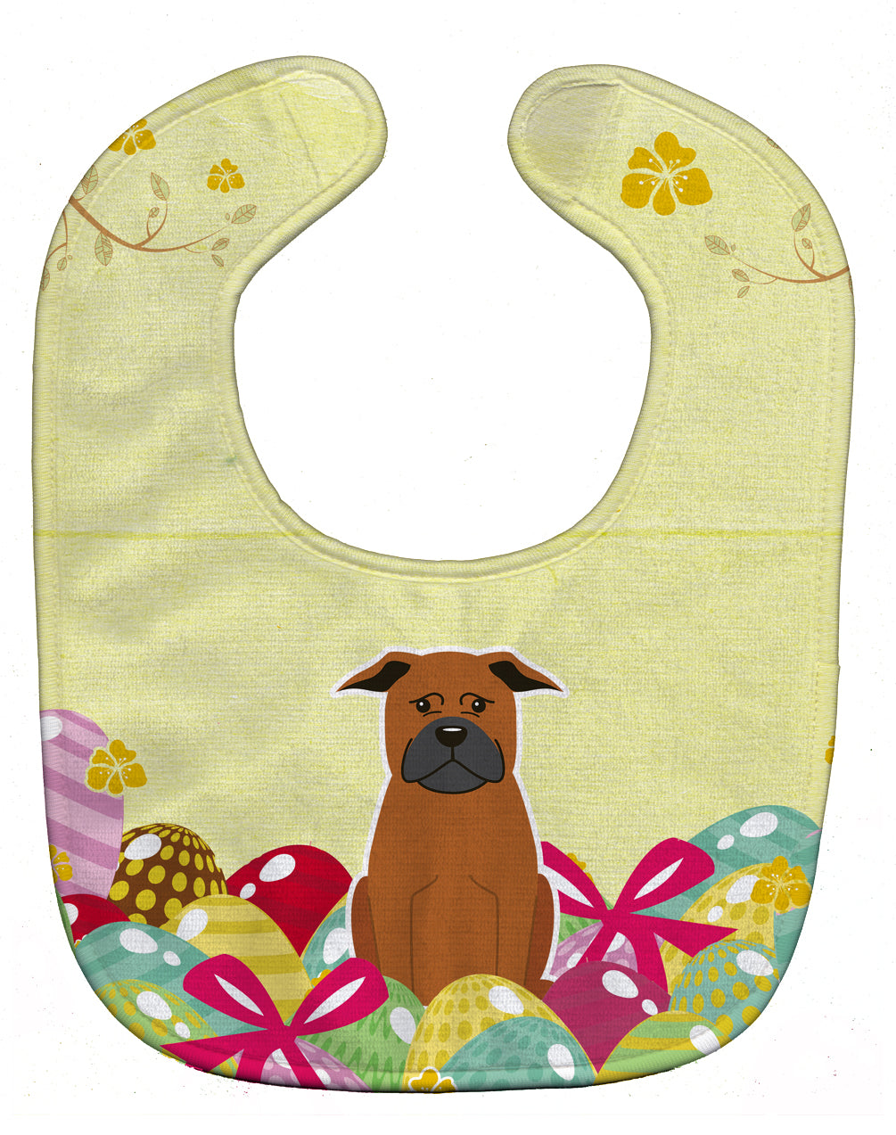 Easter Eggs Chinese Chongqing Dog Baby Bib Easy-Clean Baby Bib Baby Feeding Accessory Baby Mealtime Essential, 10 x 13, Multicolor