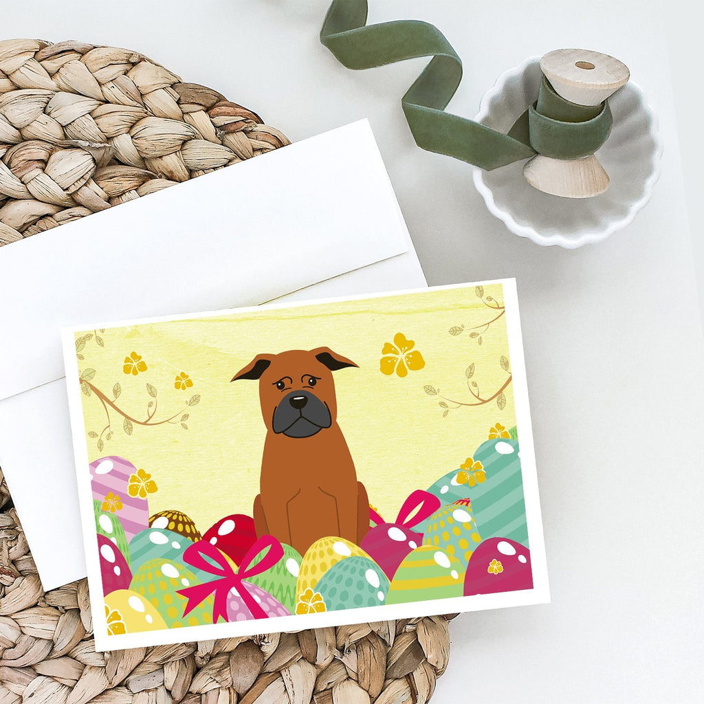 Easter Eggs Chinese Chongqing Dog Greeting Cards Pack of 8 Blank Cards with Envelopes Whimsical A7 Size 5x7