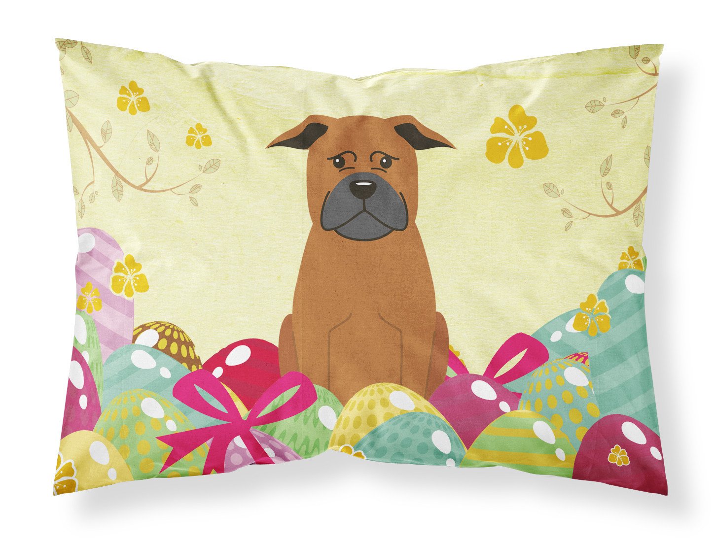 Easter Eggs Chinese Chongqing Dog Standard Pillowcase Lightweight Super Soft Easy Care Decorative Artwork Pillowcase, Standard
