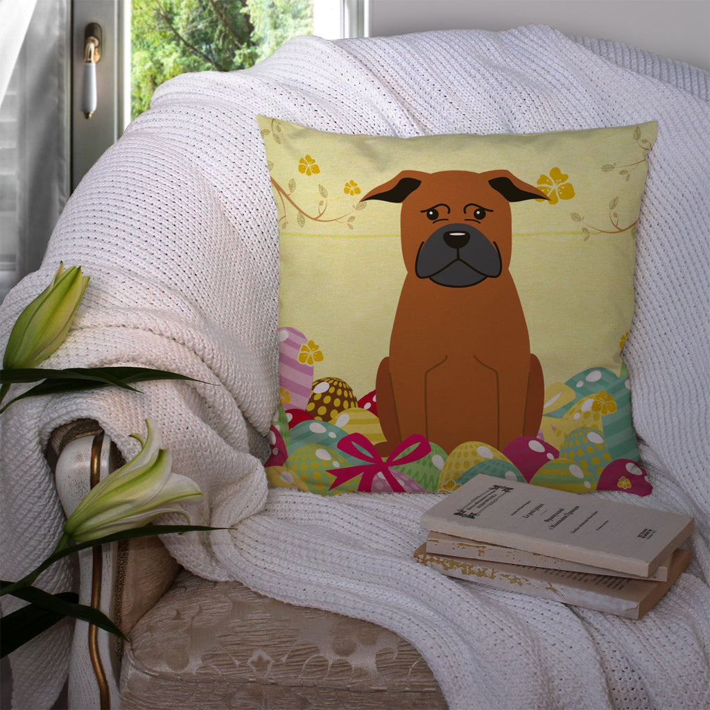 Easter Eggs Chinese Chongqing Dog Decorative Throw Pillow 14x14 Indoor Outdoor Accent Cushion, Fabric Cover with Insert for Sofa, Bed, Porch & Living Room