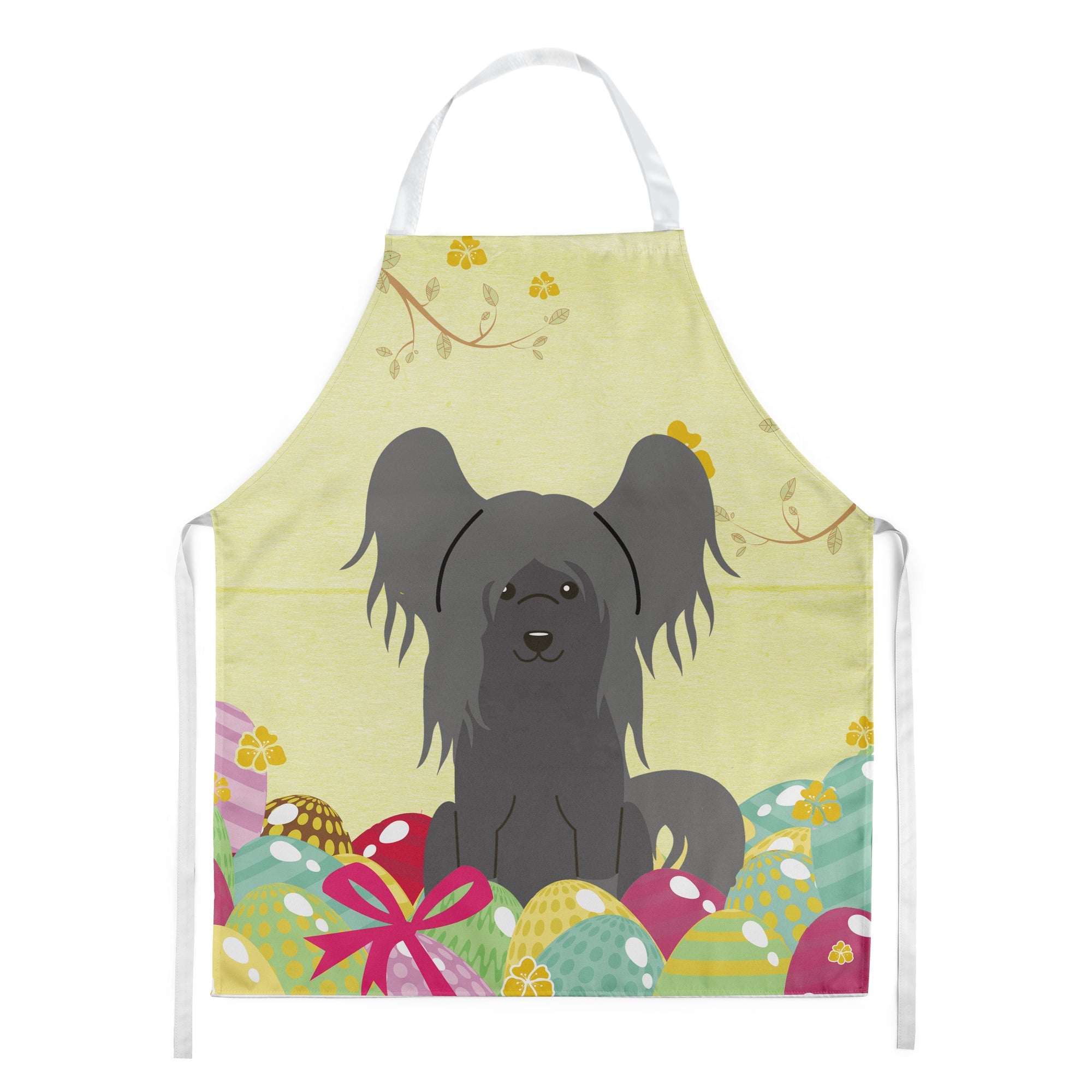 Easter Eggs Chinese Crested Black Apron Cooking Kitchen Server Baking Crafts Gardening for Adult Women Men, Unisex, Large, Multicolor