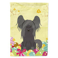 Easter Eggs Chinese Crested Black House Flag 28x40 Porch Sleeve Pole Decorative Outside Yard Banner Artwork Wall Hanging, Polyester