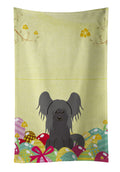 Easter Eggs Chinese Crested Black Kitchen Towel Velour Plush Front and Cotton Loop Back Machine Washable