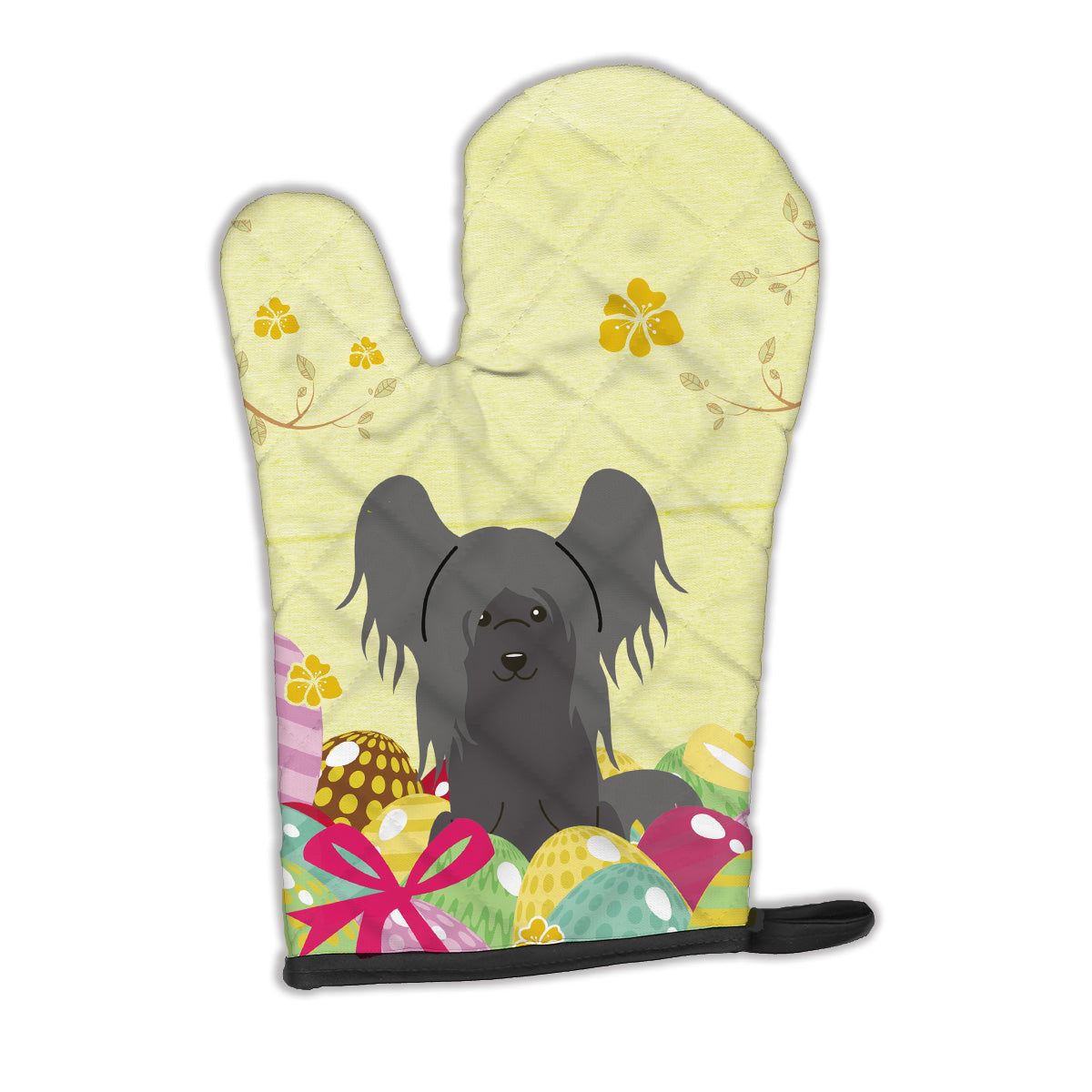 Easter Eggs Chinese Crested Black Oven Mitt Heat Resistant Thick Oven Mitt for Hot Pans and Oven, Kitchen Mitt Protect Hands, Cooking Baking Glove