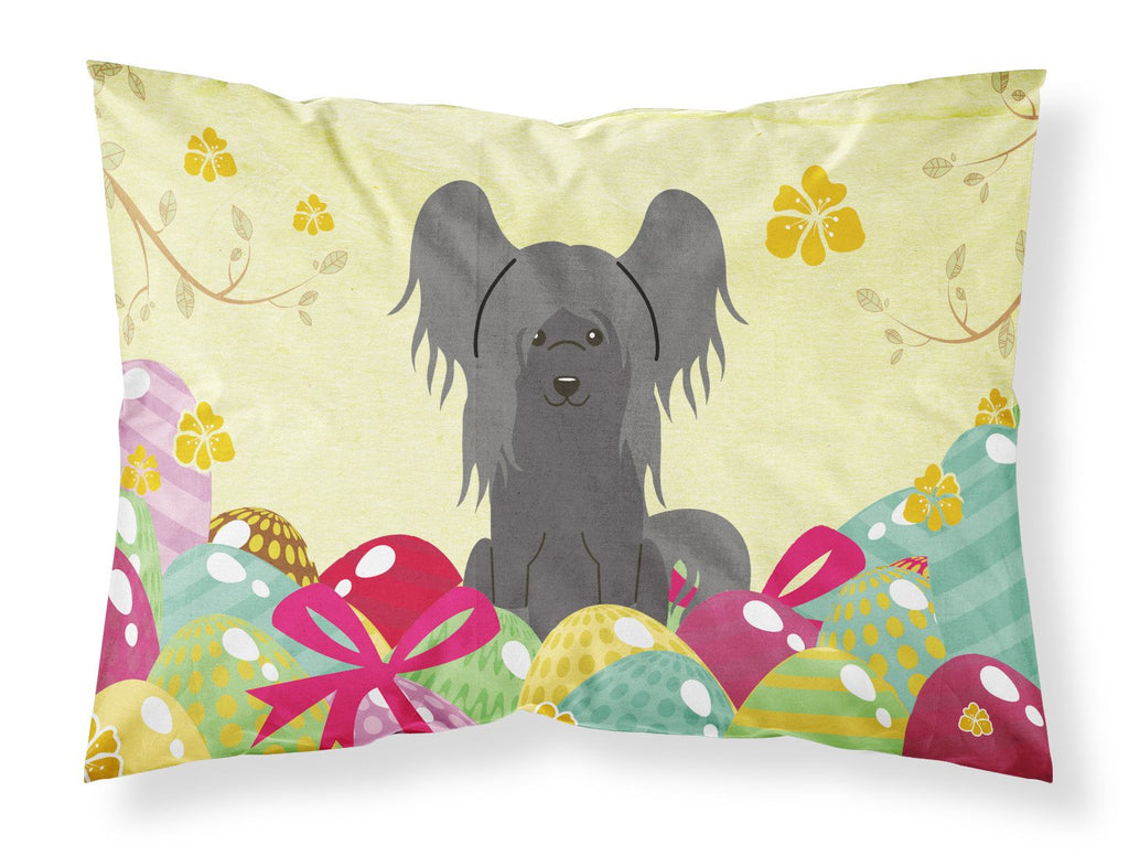 Easter Eggs Chinese Crested Black Standard Pillowcase Lightweight Super Soft Easy Care Decorative Artwork Pillowcase, Standard