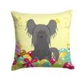 Easter Eggs Chinese Crested Black Decorative Throw Pillow 14x14 Indoor Outdoor Accent Cushion, Fabric Cover with Insert for Sofa, Bed, Porch & Living Room