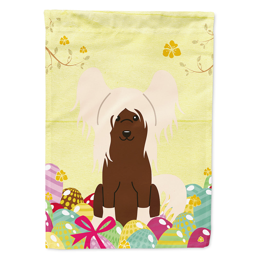 Easter Eggs Chinese Crested Cream House Flag 28x40 Porch Sleeve Pole Decorative Outside Yard Banner Artwork Wall Hanging, Polyester