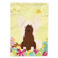 Easter Eggs Chinese Crested Cream House Flag 28x40 Porch Sleeve Pole Decorative Outside Yard Banner Artwork Wall Hanging, Polyester