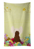 Easter Eggs Chinese Crested Cream Kitchen Towel Velour Plush Front and Cotton Loop Back Machine Washable
