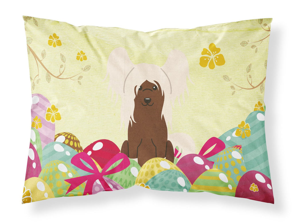 Easter Eggs Chinese Crested Cream Standard Pillowcase Lightweight Super Soft Easy Care Decorative Artwork Pillowcase, Standard