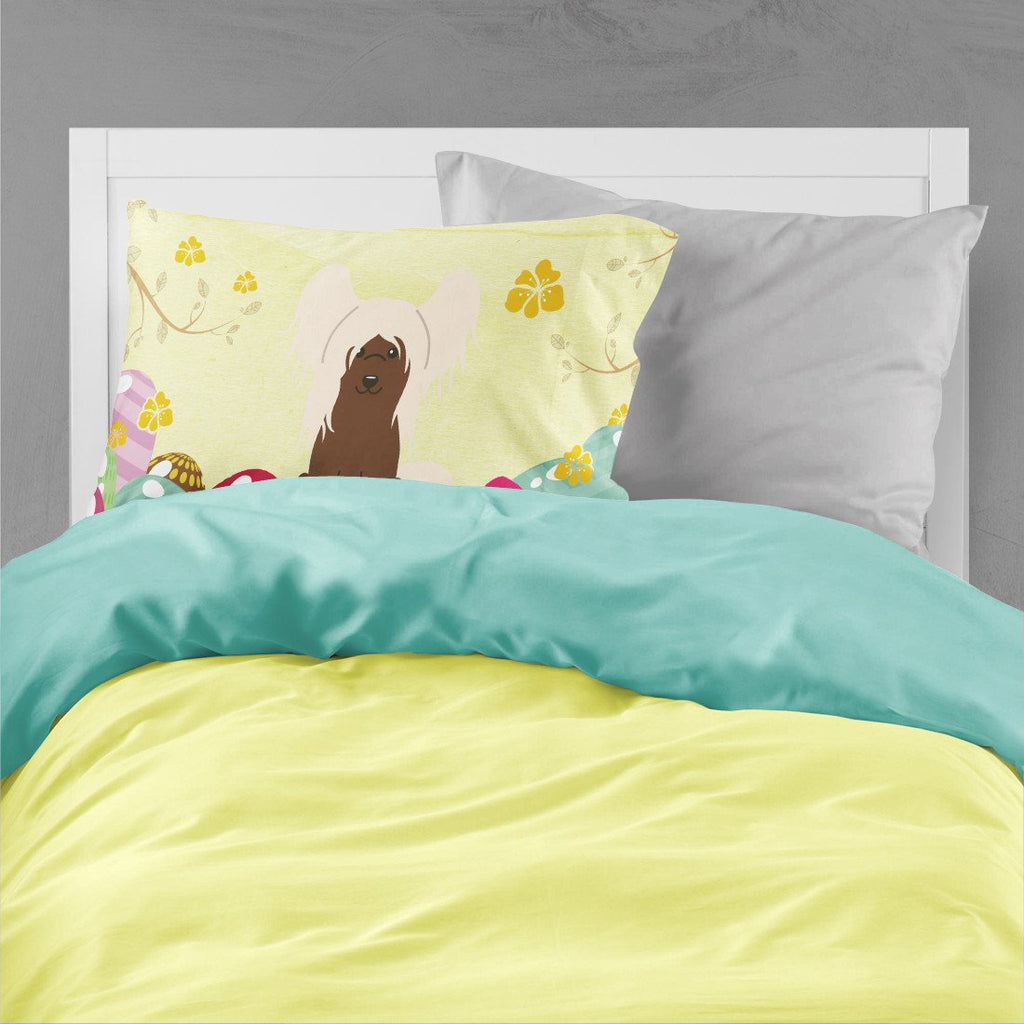 Easter Eggs Chinese Crested Cream Standard Pillowcase Lightweight Super Soft Easy Care Decorative Artwork Pillowcase, Standard