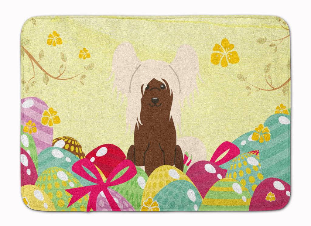 Easter Eggs Chinese Crested Cream Memory Foam Kitchen Mat Machine Washable Anti-Fatigue Cushion Comfort Bath or Kitchen Rug