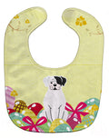 Easter Eggs White Boxer Cooper Baby Bib Easy-Clean Baby Bib Baby Feeding Accessory Baby Mealtime Essential, 10 x 13, Multicolor