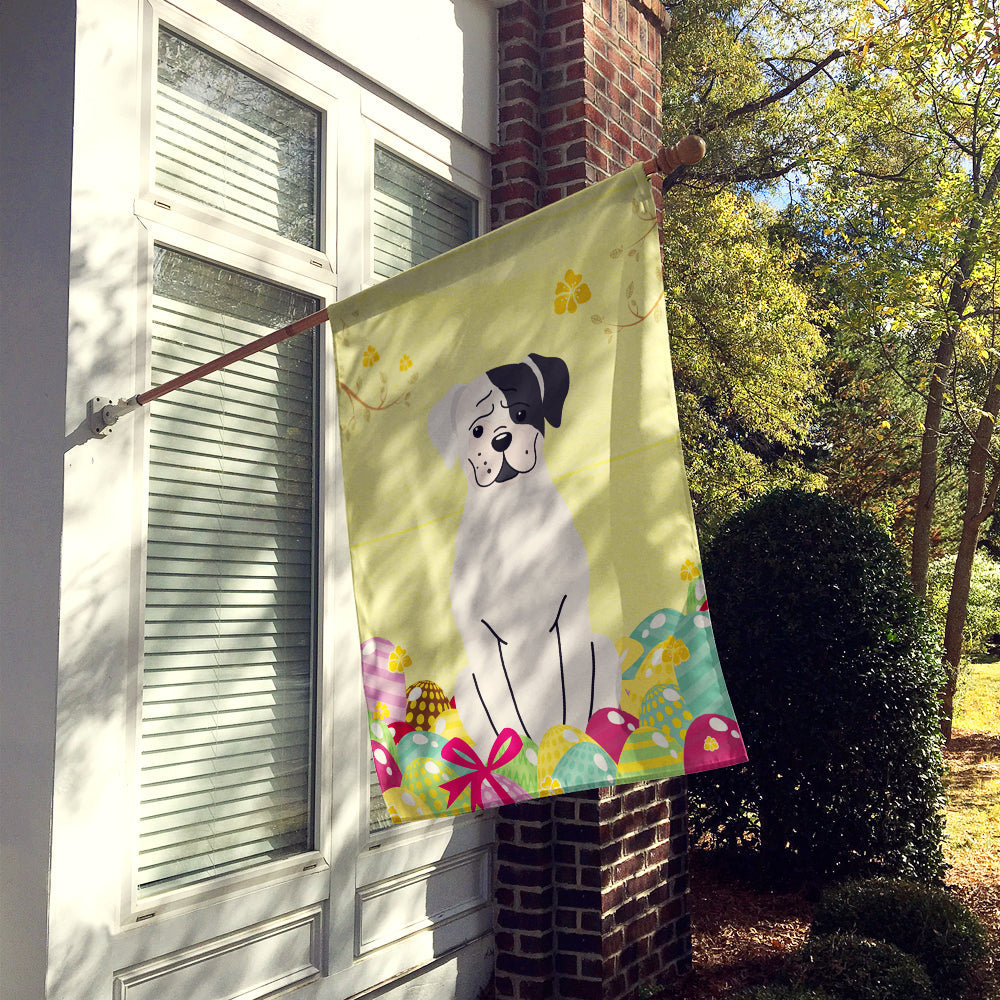 Easter Eggs White Boxer Cooper House Flag 28x40 Porch Sleeve Pole Decorative Outside Yard Banner Artwork Wall Hanging, Polyester