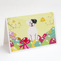 Easter Eggs White Boxer Cooper Greeting Cards Pack of 8 Blank Cards with Envelopes Whimsical A7 Size 5x7