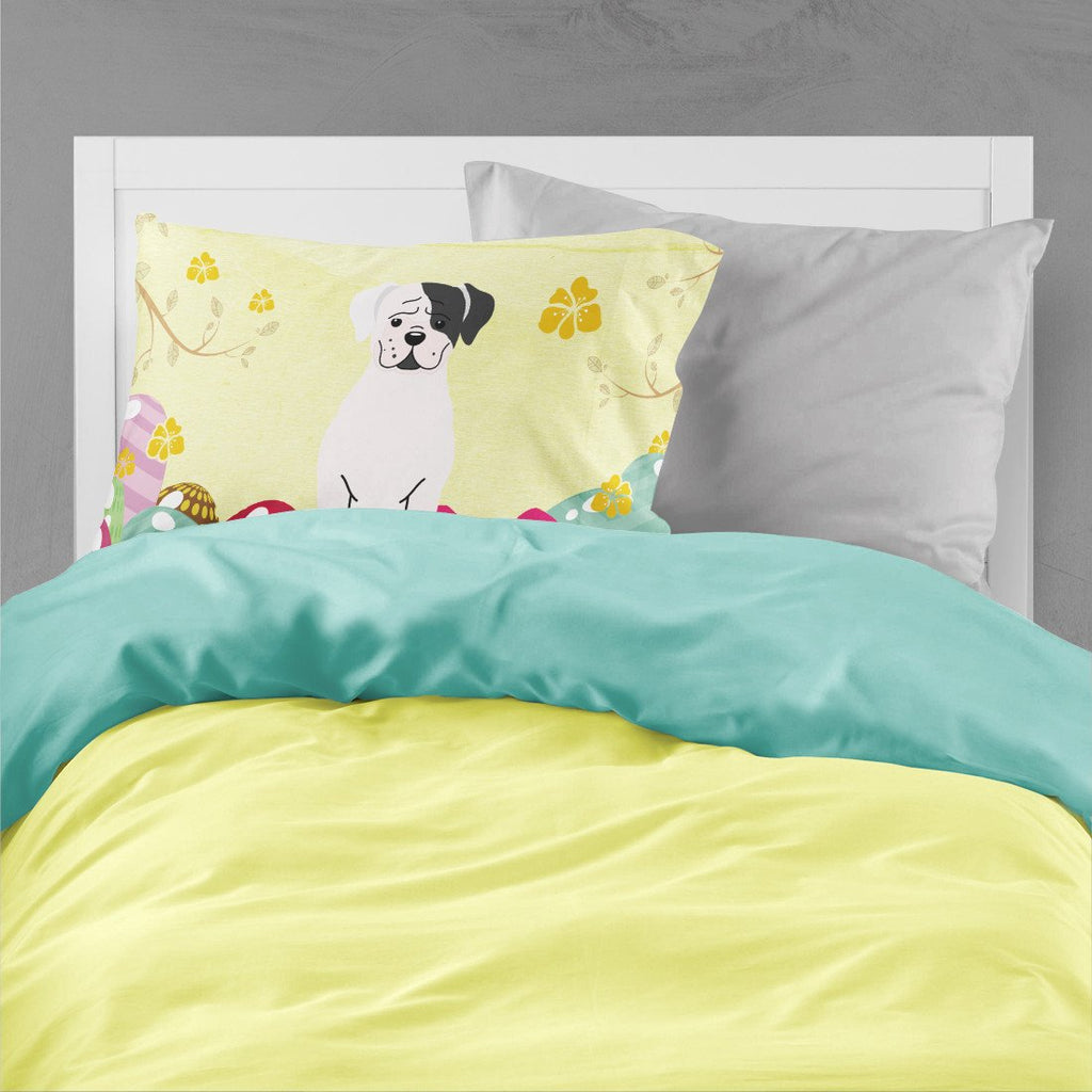 Easter Eggs White Boxer Cooper Standard Pillowcase Lightweight Super Soft Easy Care Decorative Artwork Pillowcase, Standard