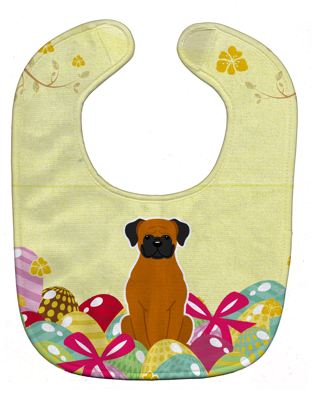 Easter Eggs Fawn Boxer Baby Bib Easy-Clean Baby Bib Baby Feeding Accessory Baby Mealtime Essential, 10 x 13, Multicolor