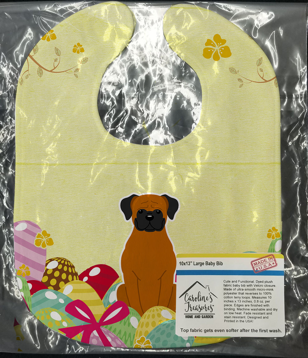Easter Eggs Fawn Boxer Baby Bib Easy-Clean Baby Bib Baby Feeding Accessory Baby Mealtime Essential, 10 x 13, Multicolor