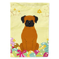 Easter Eggs Fawn Boxer House Flag 28x40 Porch Sleeve Pole Decorative Outside Yard Banner Artwork Wall Hanging, Polyester