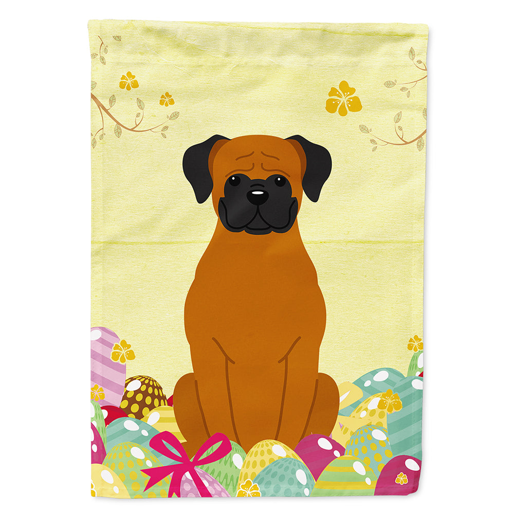 Easter Eggs Fawn Boxer House Flag 28x40 Porch Sleeve Pole Decorative Outside Yard Banner Artwork Wall Hanging, Polyester