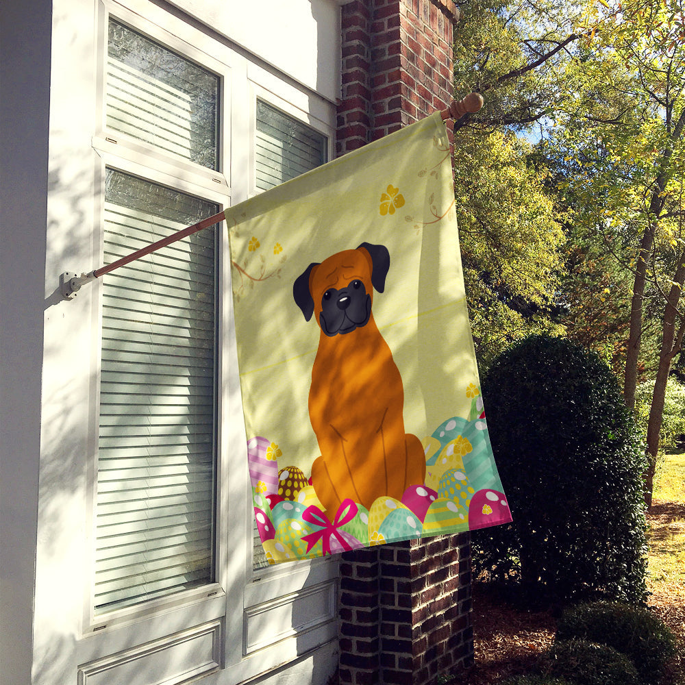 Easter Eggs Fawn Boxer House Flag 28x40 Porch Sleeve Pole Decorative Outside Yard Banner Artwork Wall Hanging, Polyester