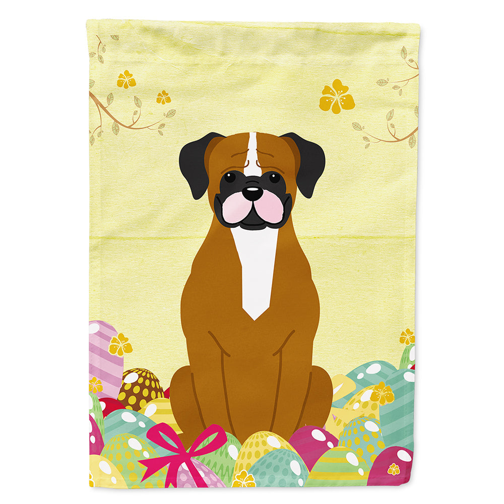 Easter Eggs Flashy Fawn Boxer House Flag 28x40 Porch Sleeve Pole Decorative Outside Yard Banner Artwork Wall Hanging, Polyester
