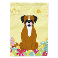 Easter Eggs Flashy Fawn Boxer House Flag 28x40 Porch Sleeve Pole Decorative Outside Yard Banner Artwork Wall Hanging, Polyester