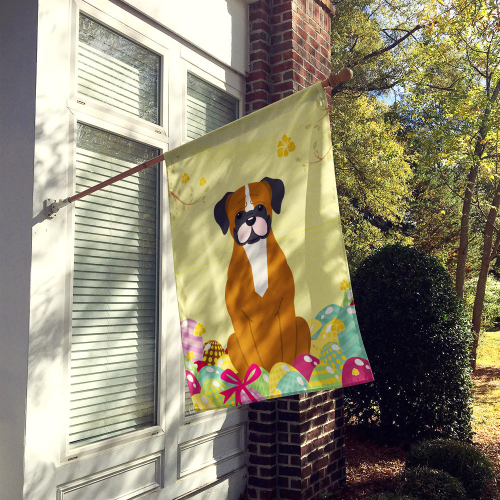Easter Eggs Flashy Fawn Boxer House Flag 28x40 Porch Sleeve Pole Decorative Outside Yard Banner Artwork Wall Hanging, Polyester
