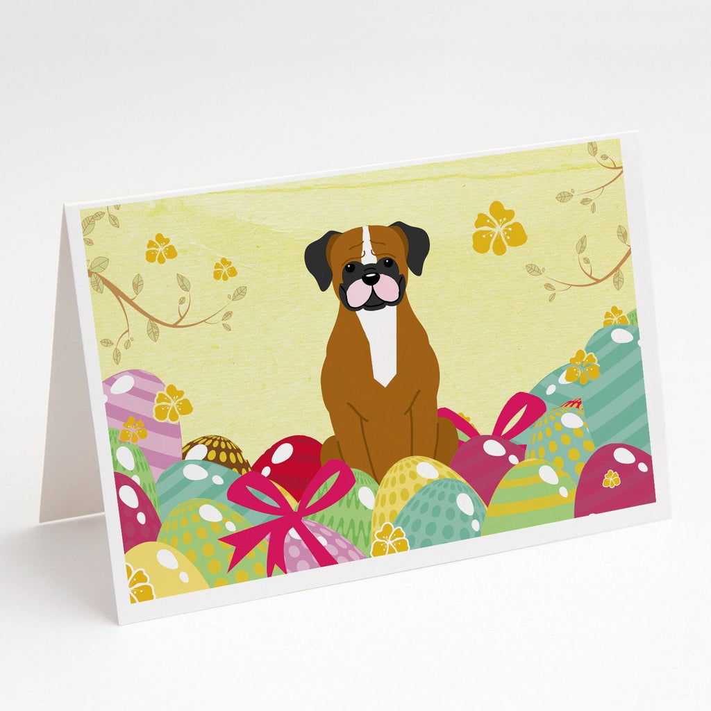 Easter Eggs Flashy Fawn Boxer Greeting Cards Pack of 8 Blank Cards with Envelopes Whimsical A7 Size 5x7