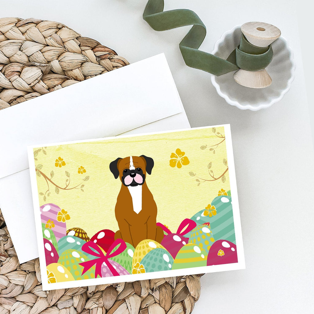 Easter Eggs Flashy Fawn Boxer Greeting Cards Pack of 8 Blank Cards with Envelopes Whimsical A7 Size 5x7