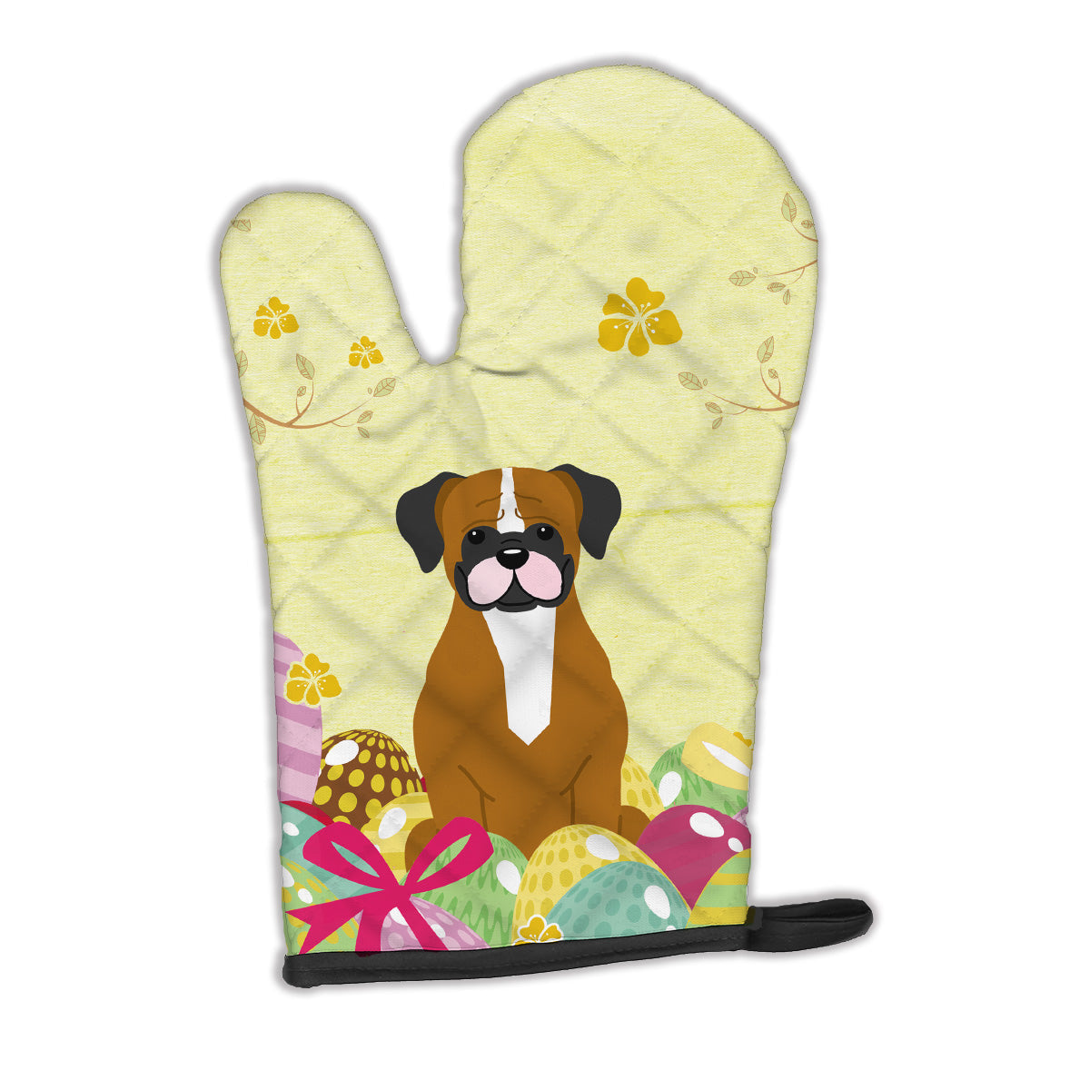 Easter Eggs Flashy Fawn Boxer Oven Mitt Heat Resistant Thick Oven Mitt for Hot Pans and Oven, Kitchen Mitt Protect Hands, Cooking Baking Glove