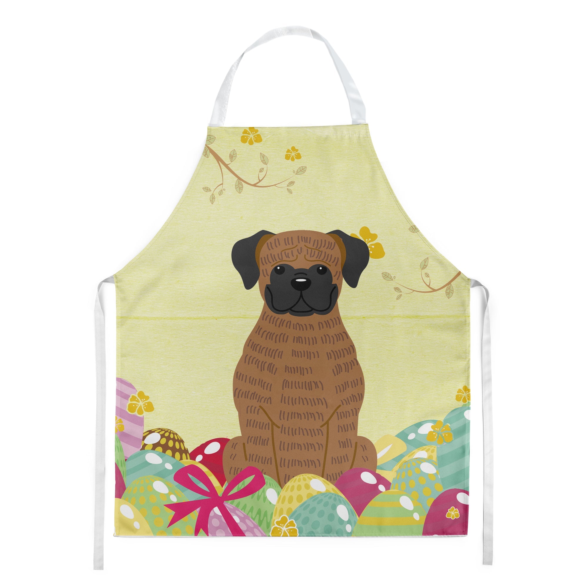 Easter Eggs Brindle Boxer Apron Cooking Kitchen Server Baking Crafts Gardening for Adult Women Men, Unisex, Large, Multicolor