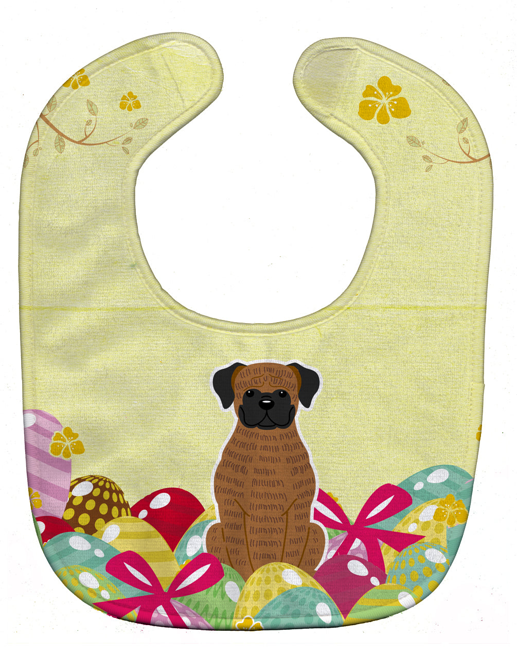 Easter Eggs Brindle Boxer Baby Bib Easy-Clean Baby Bib Baby Feeding Accessory Baby Mealtime Essential, 10 x 13, Multicolor