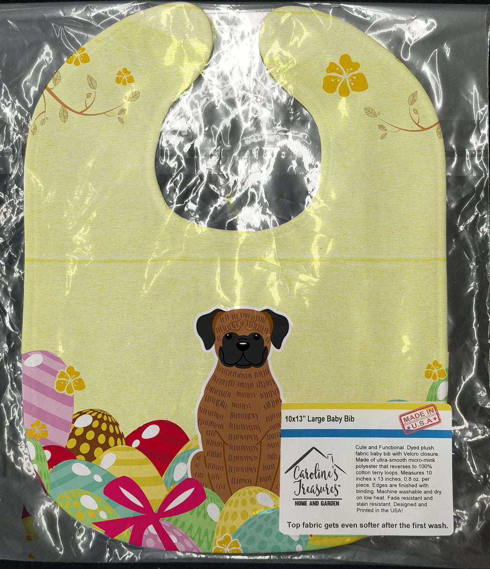 Easter Eggs Brindle Boxer Baby Bib Easy-Clean Baby Bib Baby Feeding Accessory Baby Mealtime Essential, 10 x 13, Multicolor
