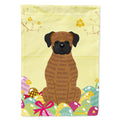 Easter Eggs Brindle Boxer House Flag 28x40 Porch Sleeve Pole Decorative Outside Yard Banner Artwork Wall Hanging, Polyester