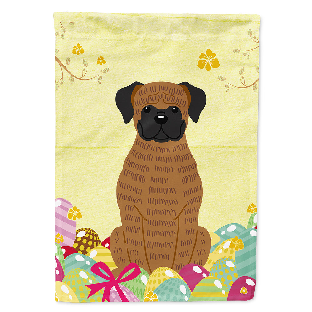 Easter Eggs Brindle Boxer House Flag 28x40 Porch Sleeve Pole Decorative Outside Yard Banner Artwork Wall Hanging, Polyester