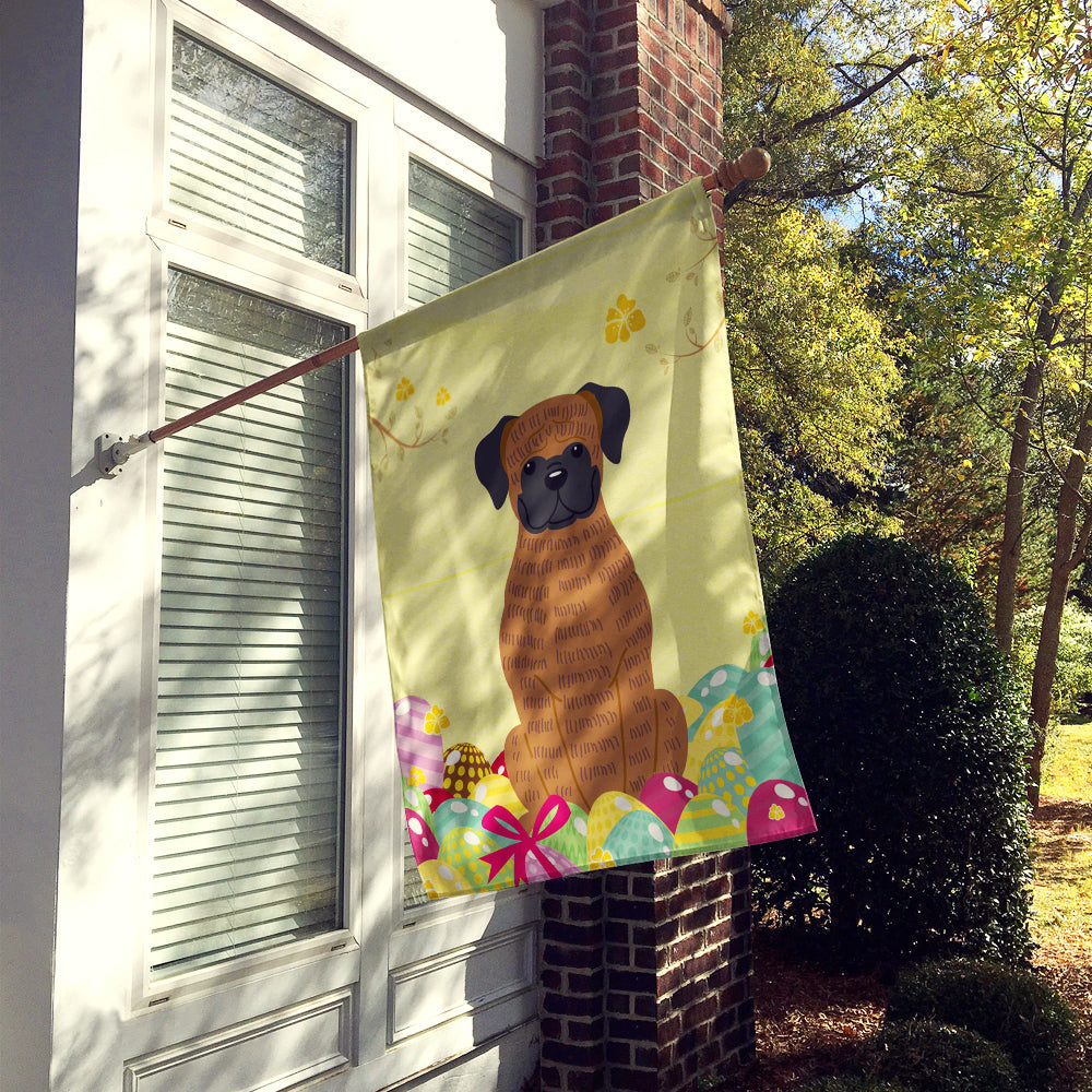 Easter Eggs Brindle Boxer House Flag 28x40 Porch Sleeve Pole Decorative Outside Yard Banner Artwork Wall Hanging, Polyester