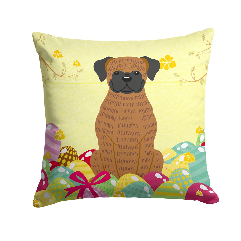 Easter Eggs Brindle Boxer Decorative Throw Pillow 14x14 Indoor Outdoor Accent Cushion, Fabric Cover with Insert for Sofa, Bed, Porch & Living Room