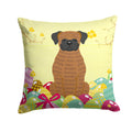 Easter Eggs Brindle Boxer Decorative Throw Pillow 14x14 Indoor Outdoor Accent Cushion, Fabric Cover with Insert for Sofa, Bed, Porch & Living Room
