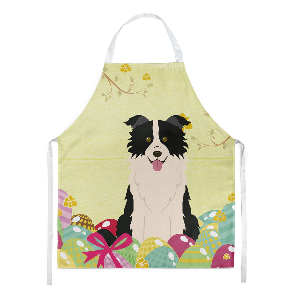 Easter Eggs Border Collie Black White Apron Cooking Kitchen Server Baking Crafts Gardening for Adult Women Men, Unisex, Large, Multicolor
