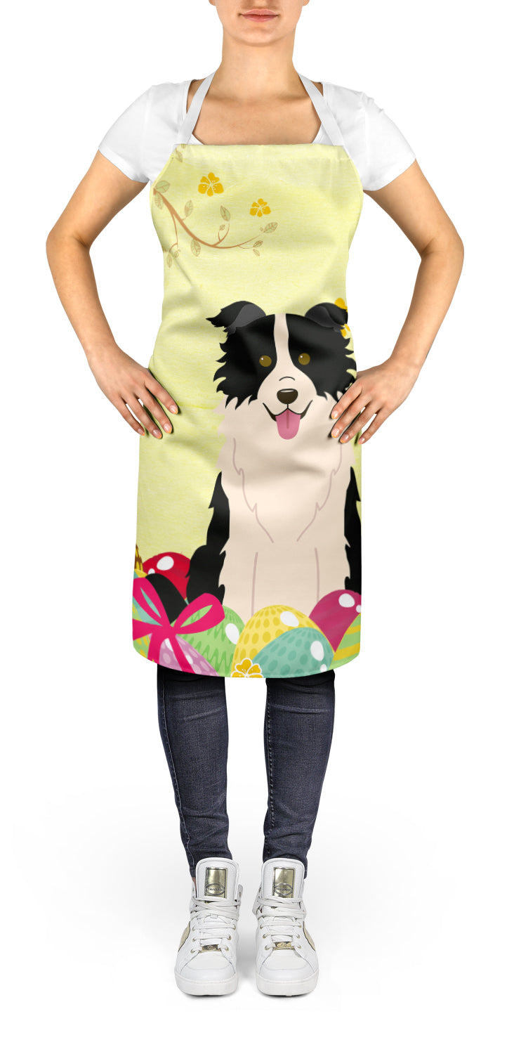 Easter Eggs Border Collie Black White Apron Cooking Kitchen Server Baking Crafts Gardening for Adult Women Men, Unisex, Large, Multicolor