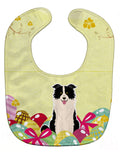 Easter Eggs Border Collie Black White Baby Bib Easy-Clean Baby Bib Baby Feeding Accessory Baby Mealtime Essential, 10 x 13, Multicolor