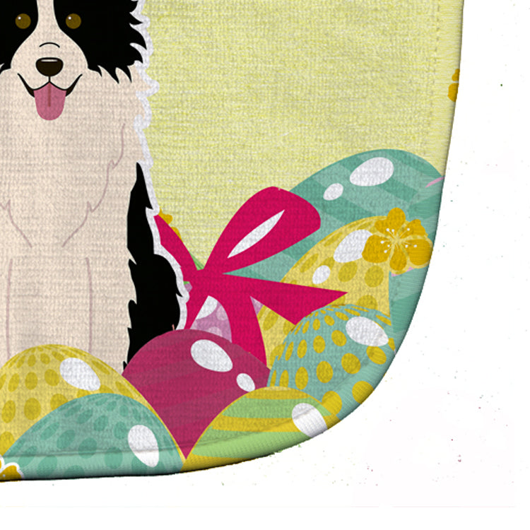 Easter Eggs Border Collie Black White Baby Bib Easy-Clean Baby Bib Baby Feeding Accessory Baby Mealtime Essential, 10 x 13, Multicolor