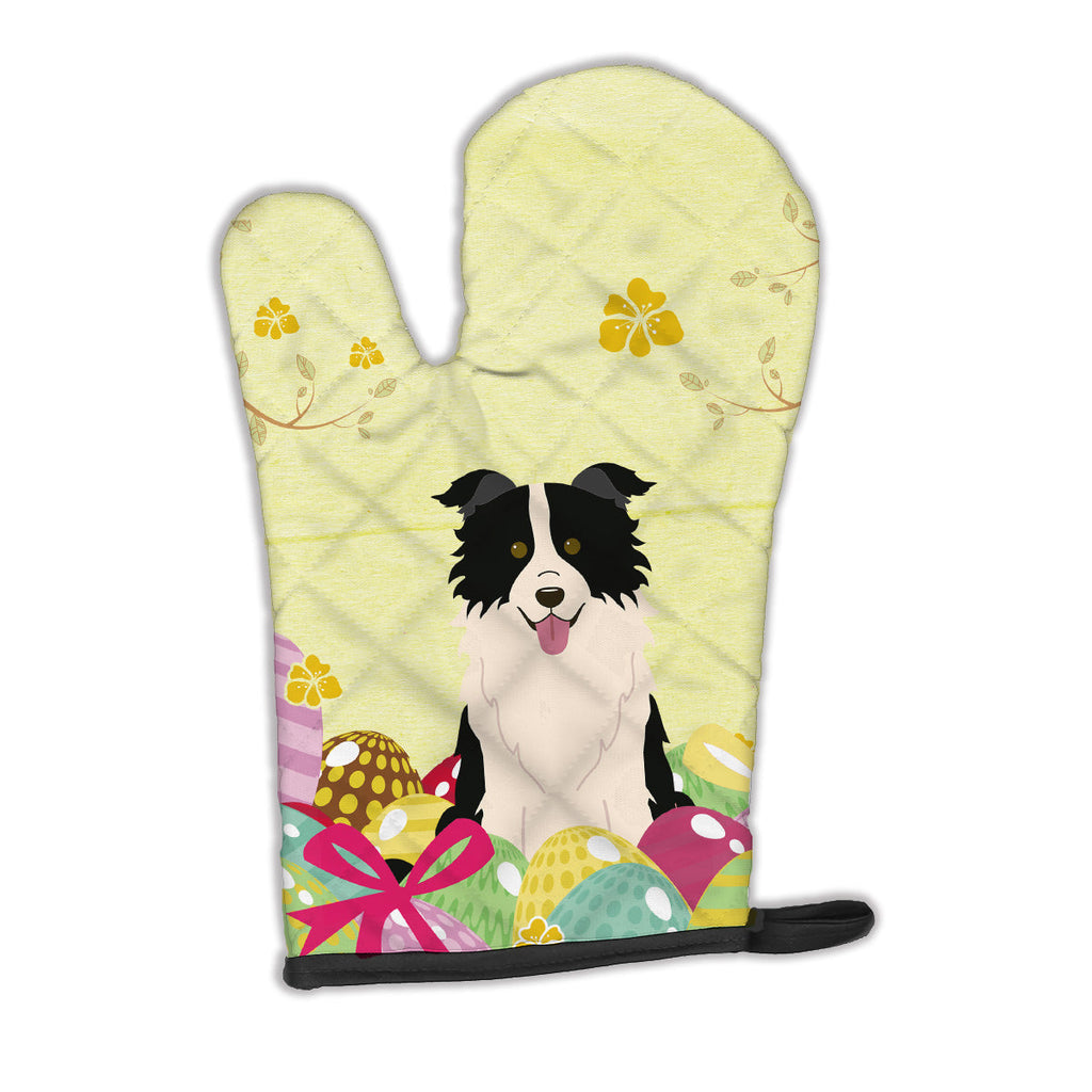 Easter Eggs Border Collie Black White Oven Mitt Heat Resistant Thick Oven Mitt for Hot Pans and Oven, Kitchen Mitt Protect Hands, Cooking Baking Glove