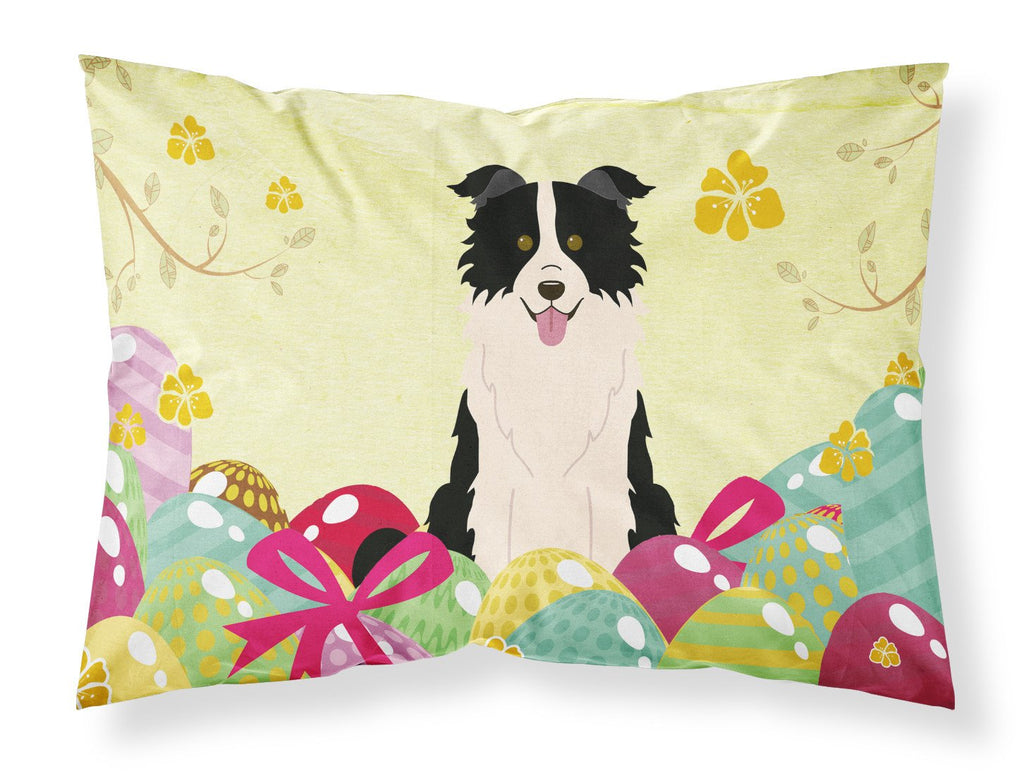 Easter Eggs Border Collie Black White Standard Pillowcase Lightweight Super Soft Easy Care Decorative Artwork Pillowcase, Standard