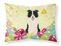 Easter Eggs Border Collie Black White Standard Pillowcase Lightweight Super Soft Easy Care Decorative Artwork Pillowcase, Standard