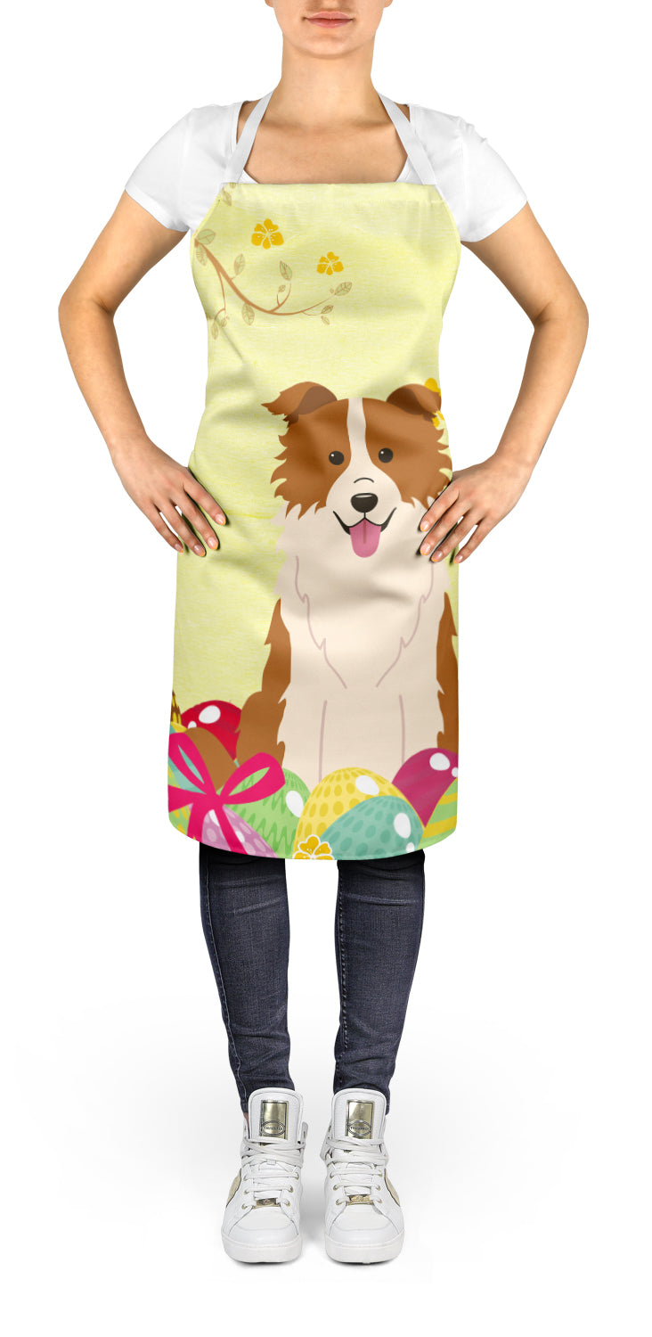 Easter Eggs Border Collie Red White Apron Cooking Kitchen Server Baking Crafts Gardening for Adult Women Men, Unisex, Large, Multicolor