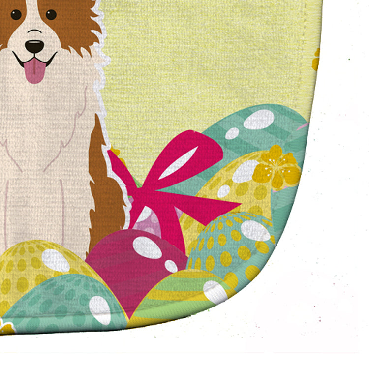 Easter Eggs Border Collie Red White Baby Bib Easy-Clean Baby Bib Baby Feeding Accessory Baby Mealtime Essential, 10 x 13, Multicolor