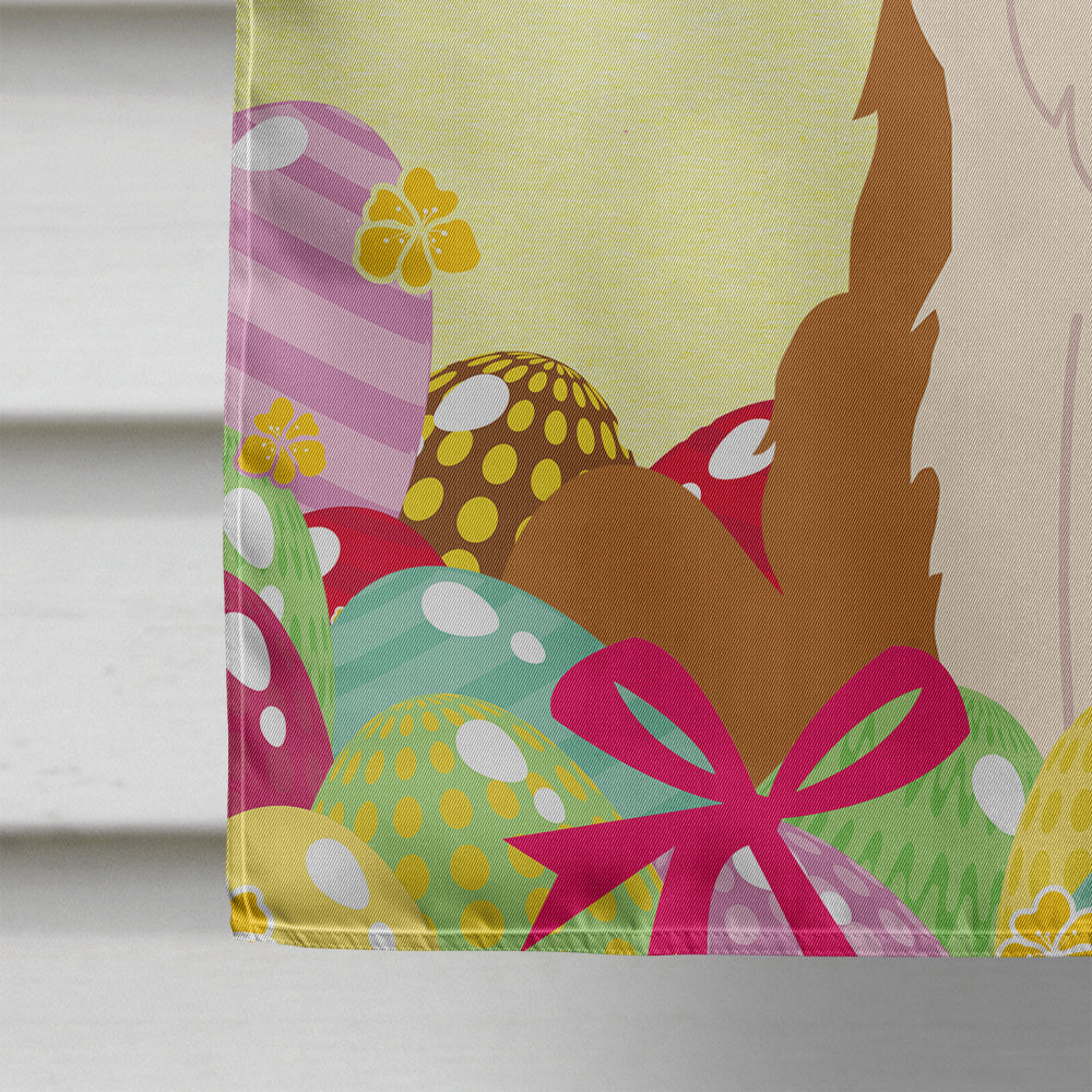 Easter Eggs Border Collie Red White House Flag 28x40 Porch Sleeve Pole Decorative Outside Yard Banner Artwork Wall Hanging, Polyester