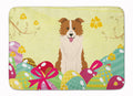 Easter Eggs Border Collie Red White Memory Foam Kitchen Mat Machine Washable Anti-Fatigue Cushion Comfort Bath or Kitchen Rug